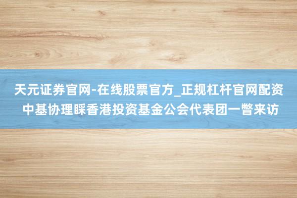 天元证券官网-在线股票官方_正规杠杆官网配资 中基协理睬香港投资基金公会代表团一瞥来访