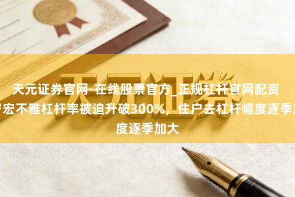 天元证券官网-在线股票官方_正规杠杆官网配资 客岁宏不雅杠杆率被迫升破300%，住户去杠杆幅度逐季加大