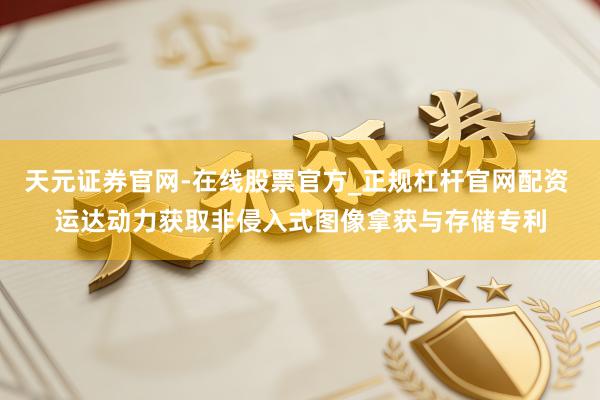 天元证券官网-在线股票官方_正规杠杆官网配资 运达动力获取非侵入式图像拿获与存储专利
