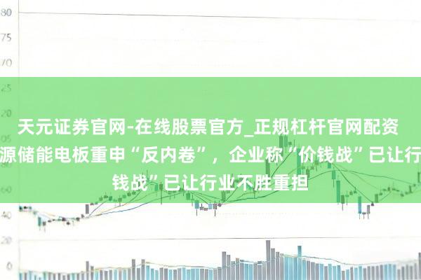 天元证券官网-在线股票官方_正规杠杆官网配资 多部门对能源储能电板重申“反内卷”，企业称“价钱战”已让行业不胜重担